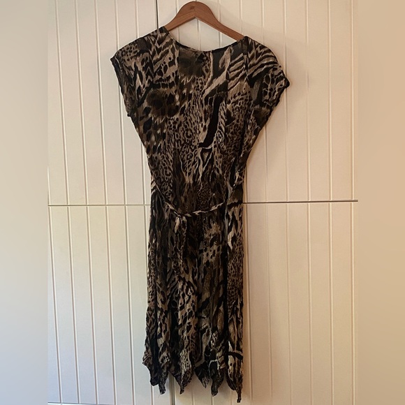 Simon Change Knee Length Animal Print Mesh Dress - Picture 4 of 5